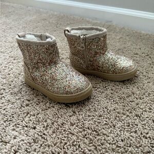 Cat & Jack Glittery Gold Boots